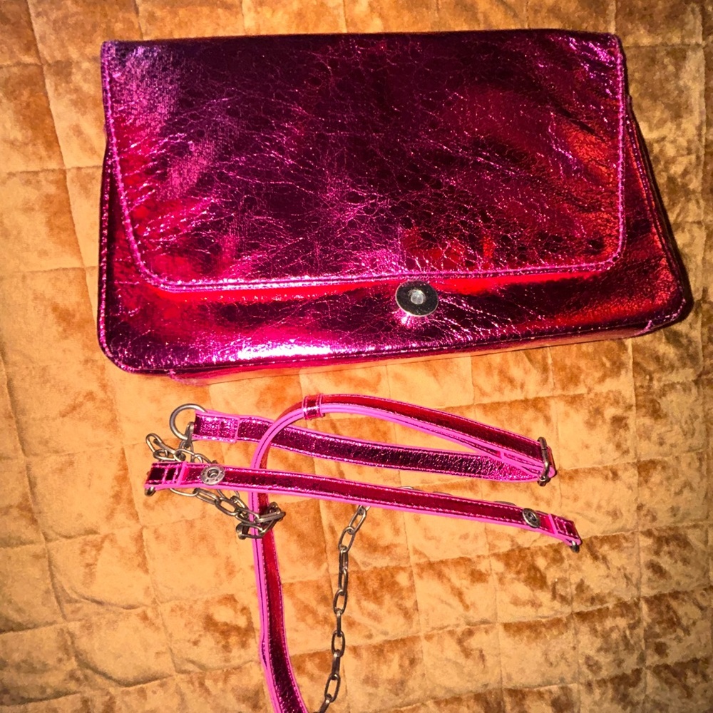Universal Shiny Fuchsia Wristlet